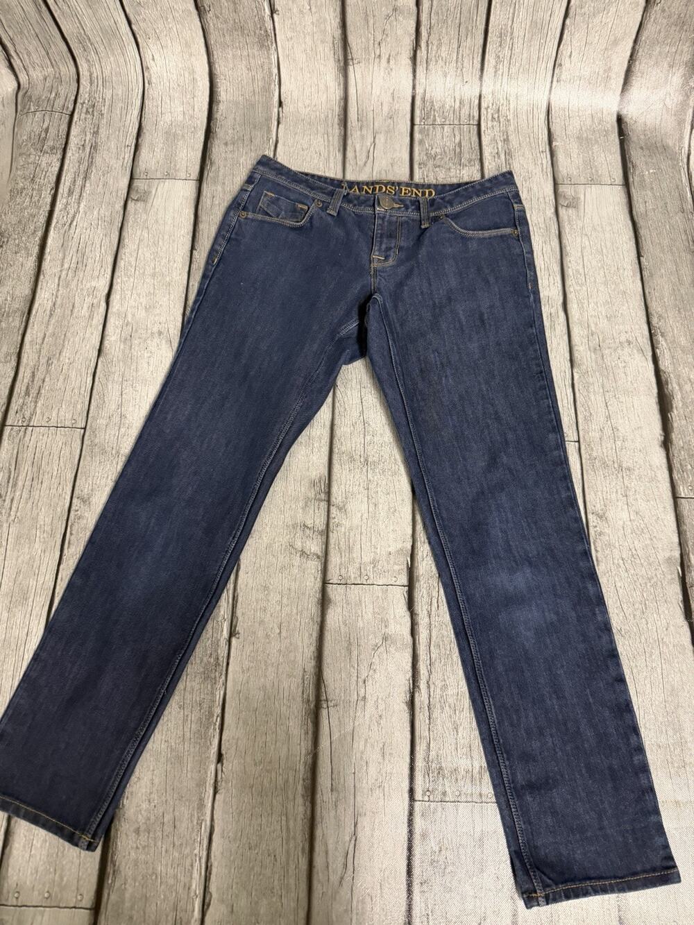 Women’s Lands’ End Straight Leg Jeans Sz 2 Petite 2P Dark Wash